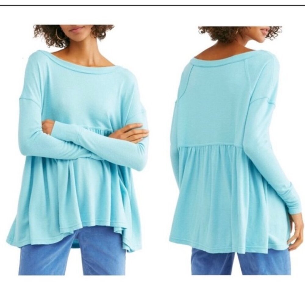 Free People Turquoise Mirage Forever Your Girl Top Size Medium Women's